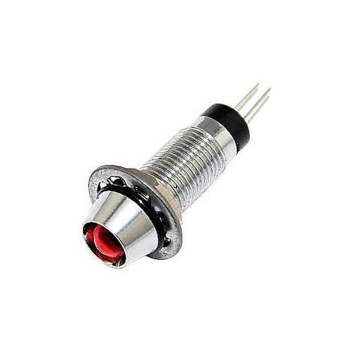 LED RED 8MM NUT 12VD