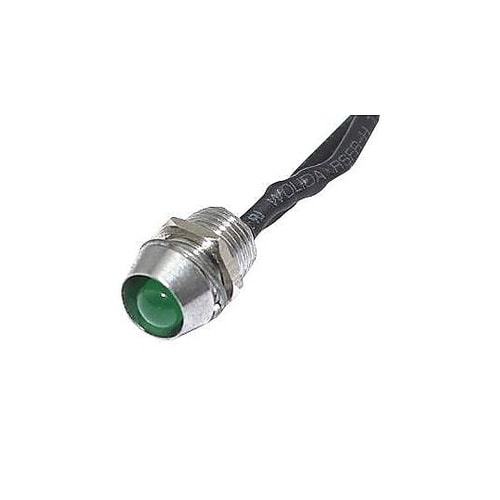 LED GRN 6MM NUT 24VD