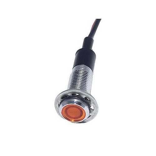 LED YEL 8MM NUT 12VA