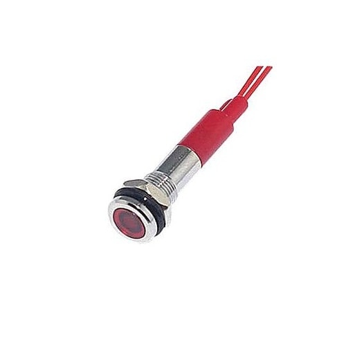 LED RED 6MM NUT 24VA