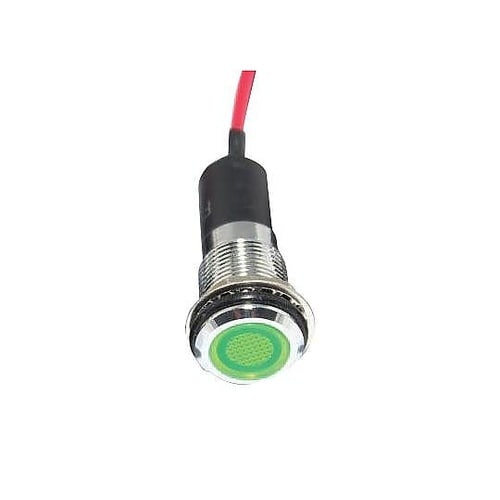 LED GRN 12MM NUT 12V