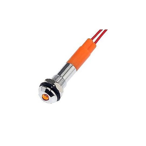 LED YEL 6MM NUT 110V