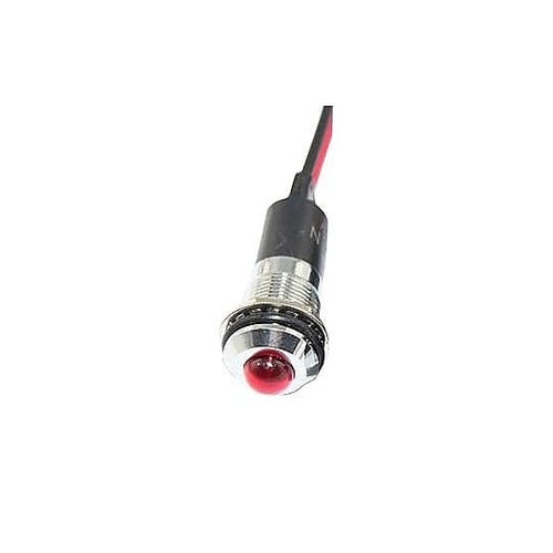 LED RED 12MM NUT 12V