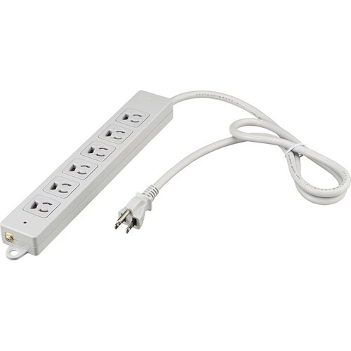 3ピン式電源タップ 6個口/5m ライトグレー