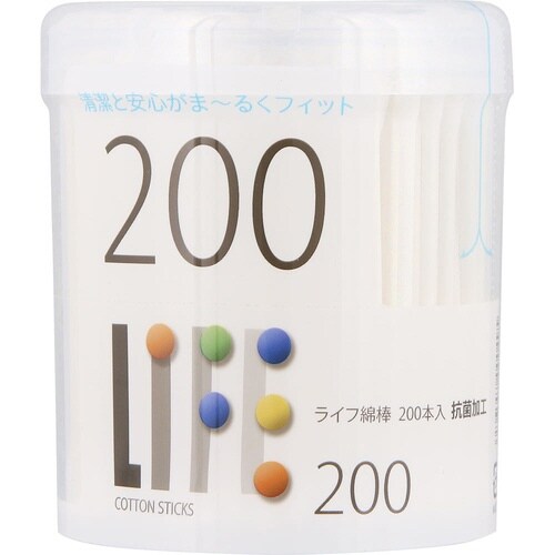 ライフ綿棒 ケース入 ホワイト×10