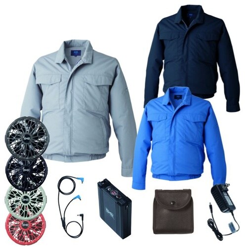 空調服R制電長袖ブルゾン(横ファン)+ 空調服R