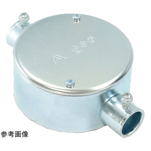 ねじなし丸型露出ボックス2方出 1箱(1