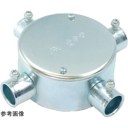 ねじなし丸型露出ボックス4方出 1箱(1