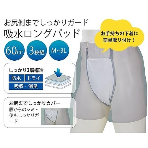 お尻側までしっかりガード ロングガードパ
