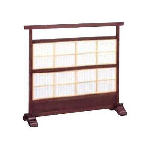木製衝立 千本格子 ケヤキ色(障子付)