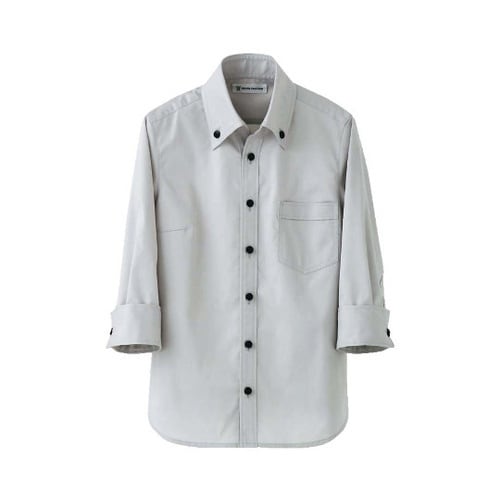 4311880スキッパーシャツ 灰 SS