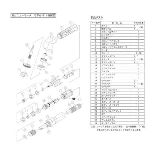 マイクログラインダ部品/ゼム 適応機種: