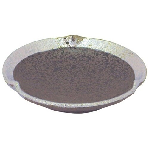 黒ちらし渕銀巻3.5三つ押丸皿 3450