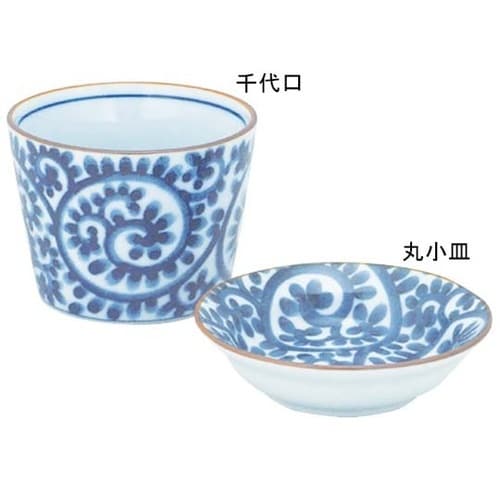 たこ唐草そば 丸小皿 308−10102