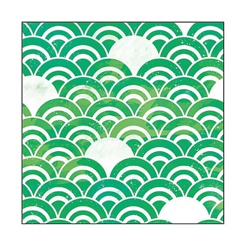 キャンバス Pattern 青海波(緑)