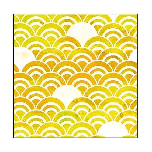 キャンバス Pattern 青海波(黄)