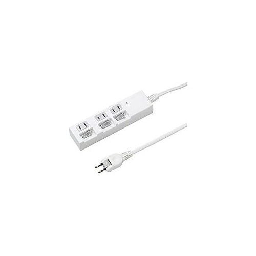 節電タップ 白 [1.0m −3個口 −