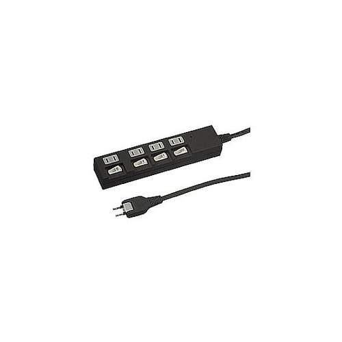 節電タップ 黒 [2.0m −4個口 −