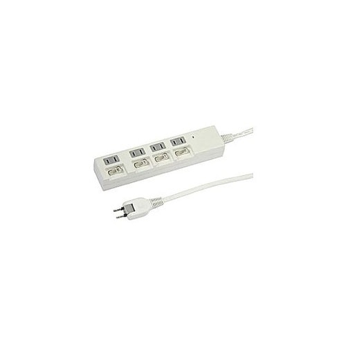 節電タップ 白 [3.0m −4個口 −