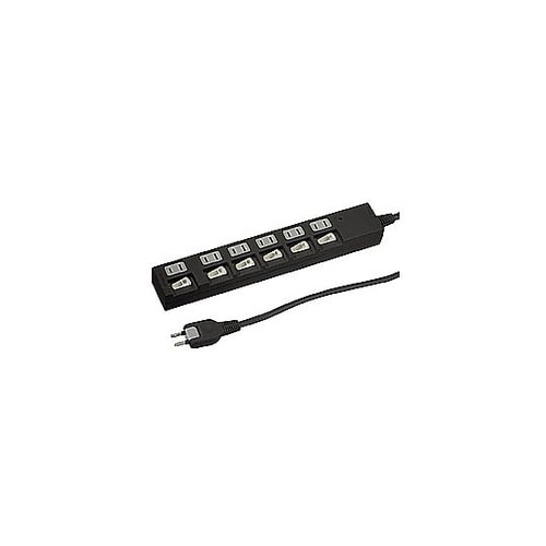 節電タップ 黒 [2.0m −6個口 −