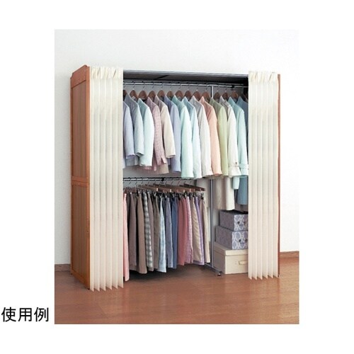 木製伸縮式クローゼットハンガー棚なし 0
