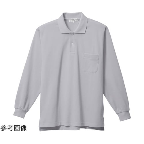 長袖ポロシャツ グレー 裏綿素材 M 8