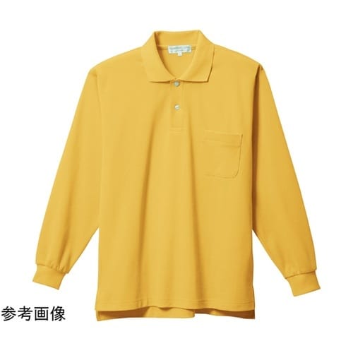 長袖ポロシャツ マスタード 裏綿素材 L