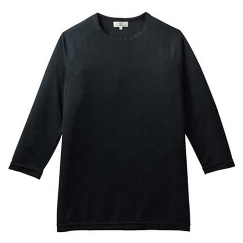 八分袖シャツ ブラック 4L(身丈75c