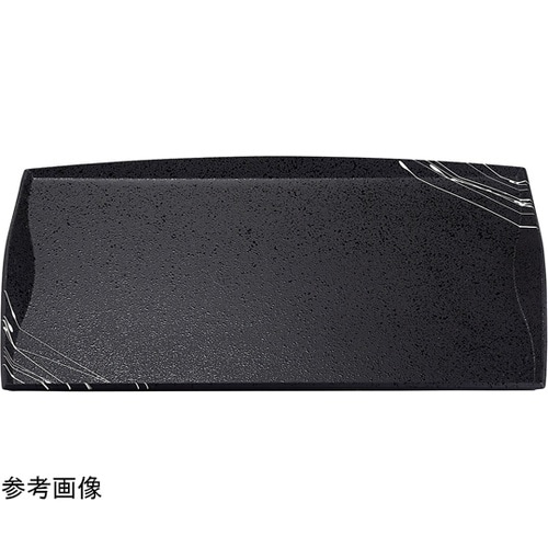 尺4 渕付ウェーブトレー 黒SLタタキ白