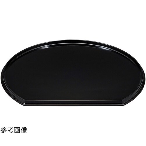 尺5 新半月両面盆 総黒/朱渕黒 110