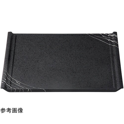 尺2 角フライト盆 黒SLタタキ白乱糸