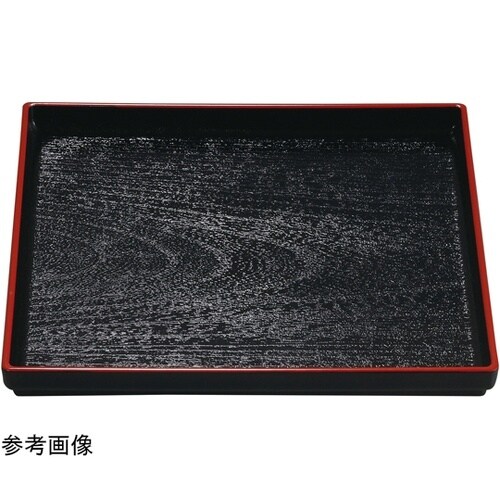 尺2 正角木目盆 黒天朱SL 50410