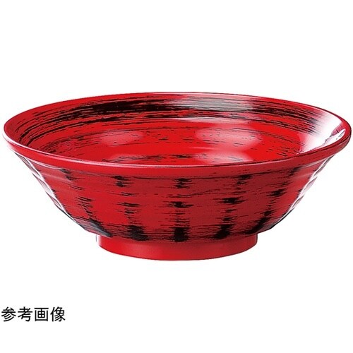 18cm 超耐熱ラーメン鉢 赤に黒刷毛目