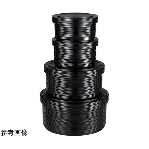 3人用 ロクロ目飯器 黒無地(蓋親)飯ベ