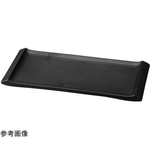 メラミン 45.5 両渕高筋目長角皿 黒
