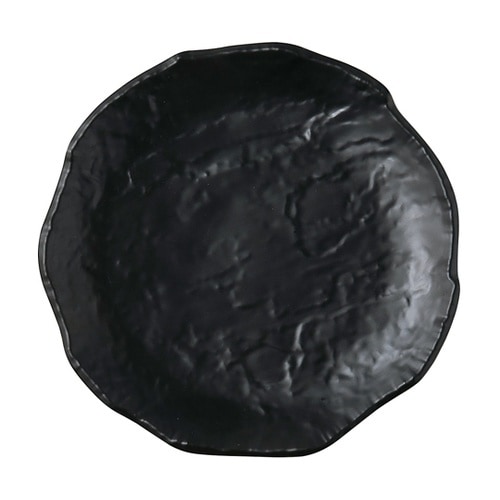 クレーター丸皿 黒マット 20.0cm