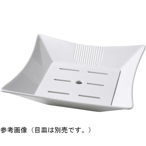 タコ角盛鉢(大)本体 白グロス 8336