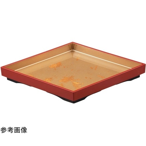 36cm 菱形盛込器 朱金箔チラシ(裏黒