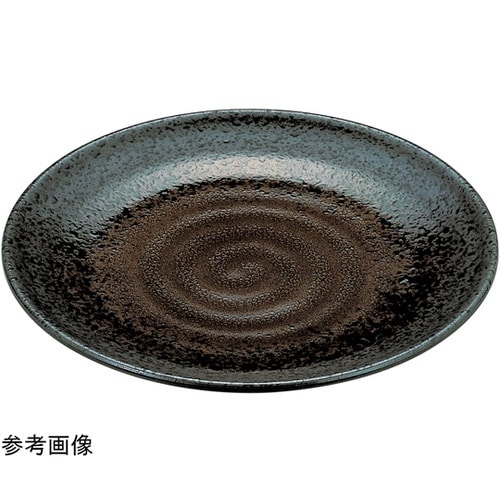 尺0寸 神龍鉢 黒釉流し裏黒塗(前面塗)