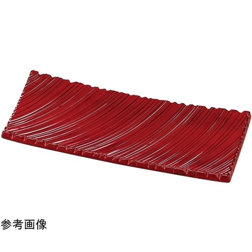 31cm しのぎ波彫皿 根来塗 5106