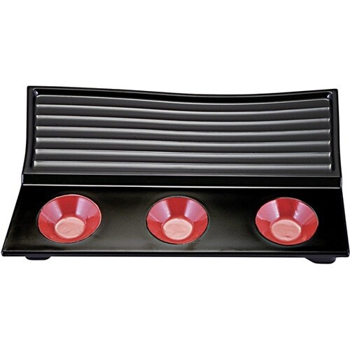 三徳樹海盛器 黒内朱渕黒 5501151