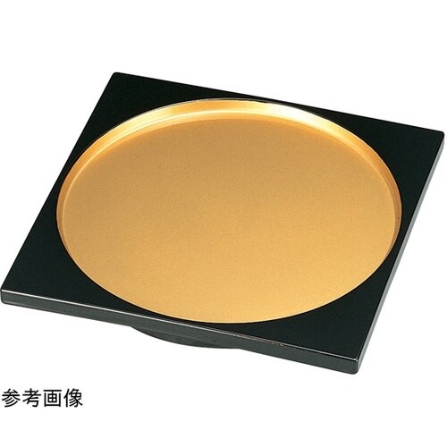 7寸 満月皿 金パール渕黒 510157