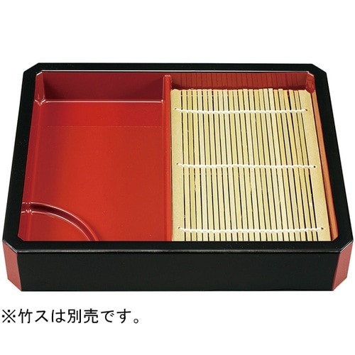 隅切天もりざる 本体 黒内朱(底板無)