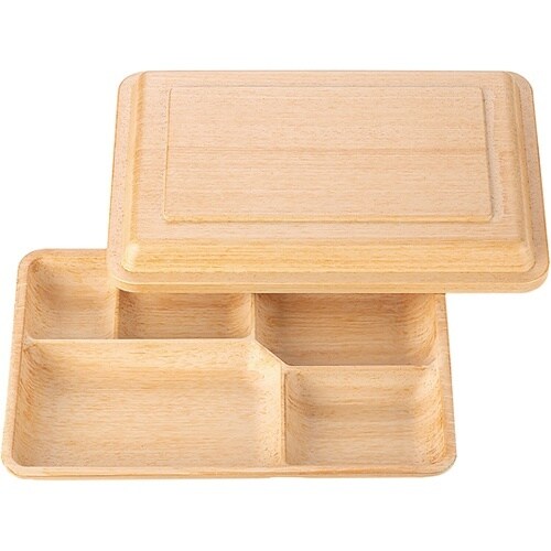 8寸 副食弁当(蓋親)白木柾目 2100