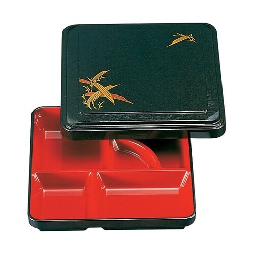 8寸 角渕木目弁当 パール笹(蓋親) 2