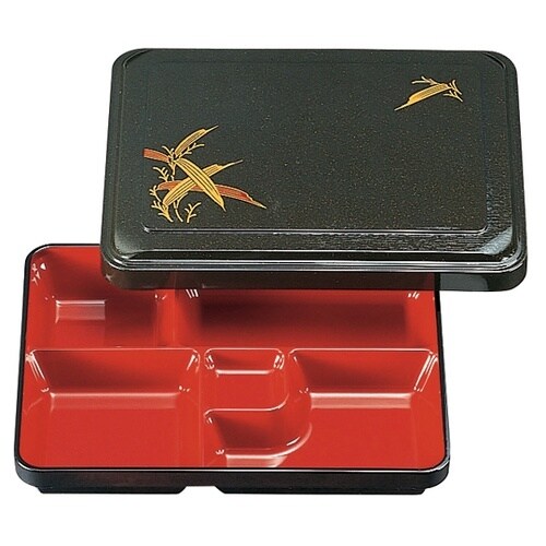 9寸 長角渕木目弁当 パール笹(蓋親)
