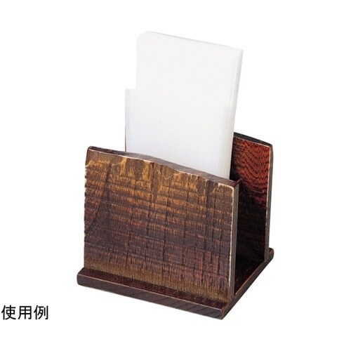 木製荒彫ナプキン立て 栃塗 859143
