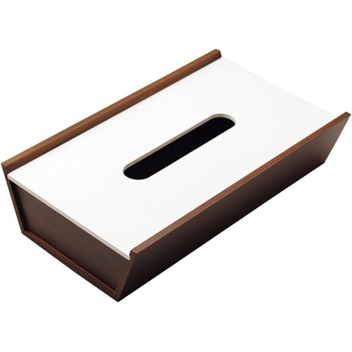 木製ティッシュBOX 白/チョコ 810