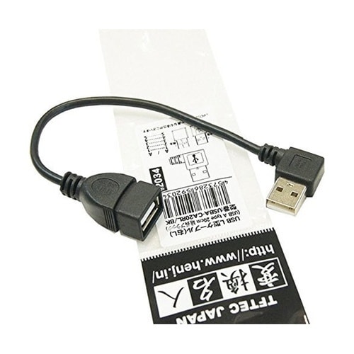USB L型ケーブル 延長20cm(右L