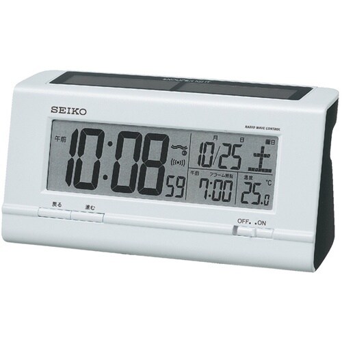電波ソーラー目覚まし時計 70×150×